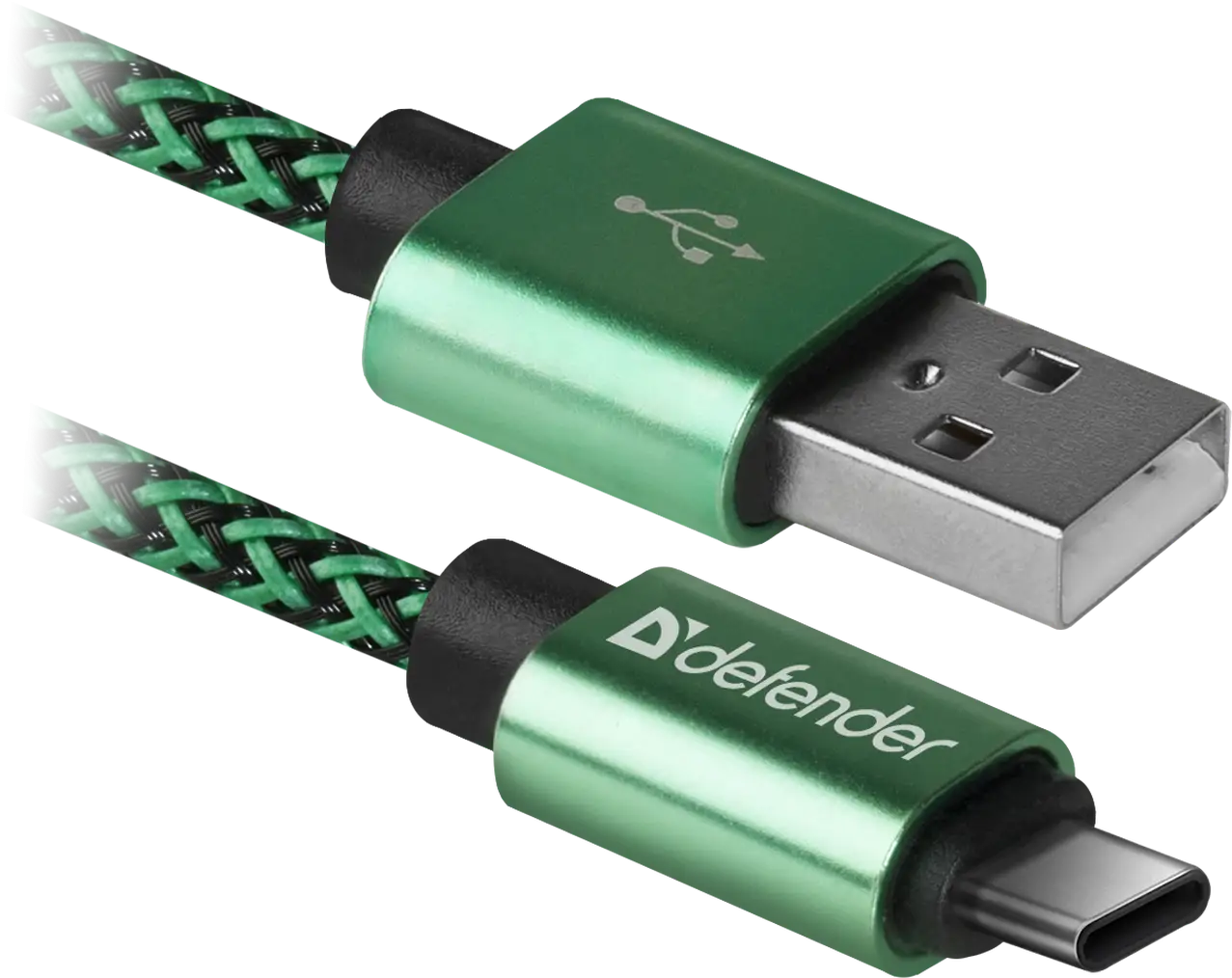 KABEL DEFENDER USB AM-TYPE C 1,0m 2.1A ZIELONY