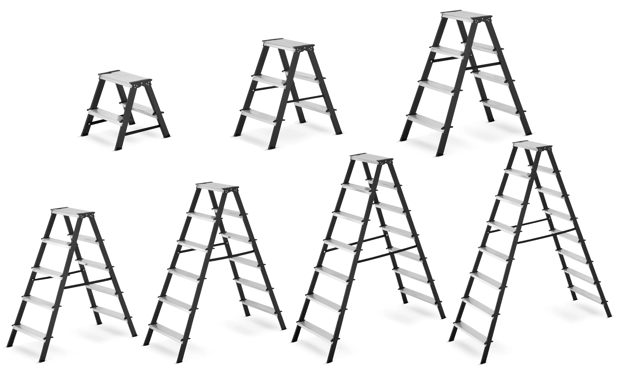 Drabina drabinka domowa 2x5 dwustronna składana MOCNA 150 kg HIGHER schodki — 9