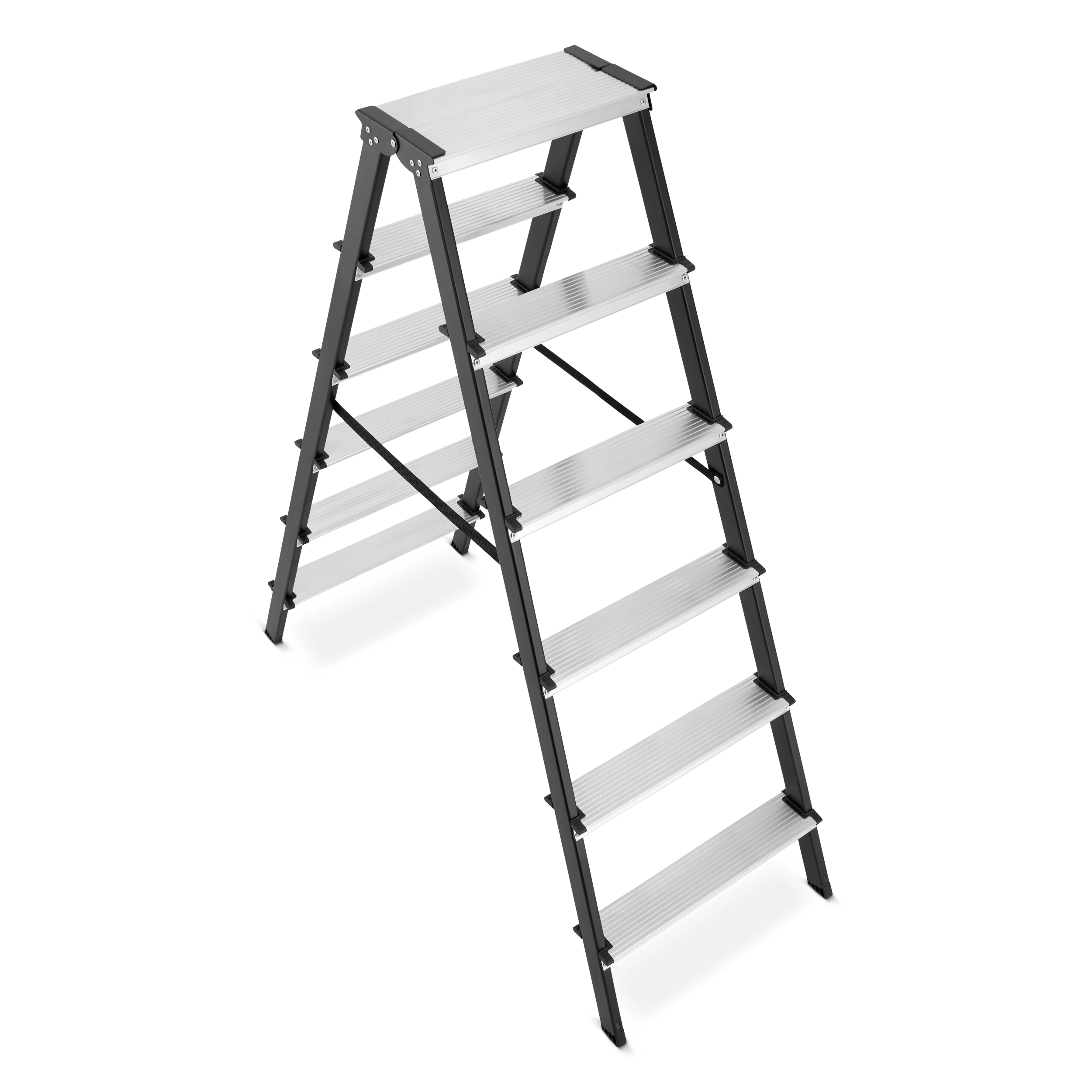 Drabina drabinka domowa 2x7 dwustronna składana MOCNA 150 kg HIGHER schodki — 6
