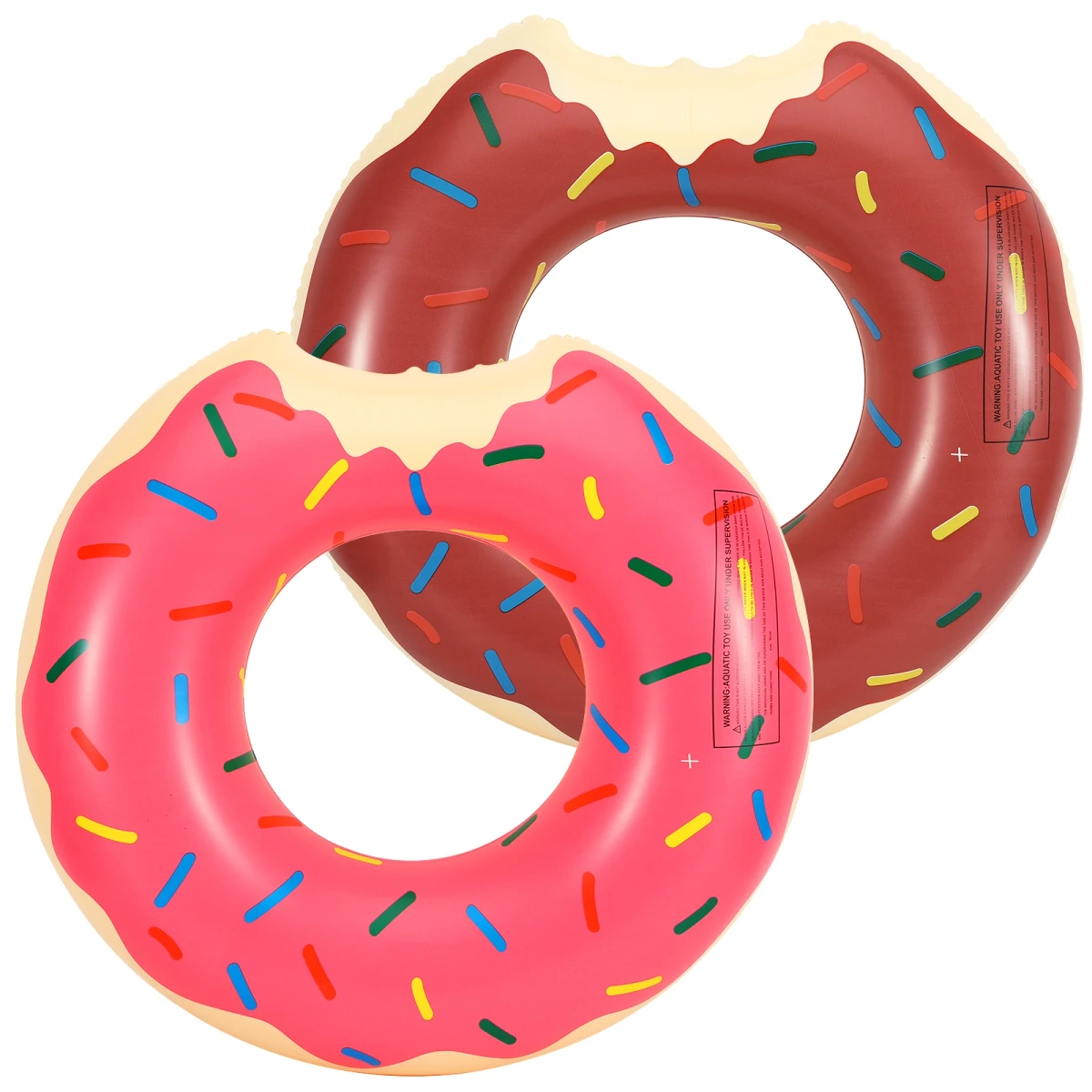 Duże koło dmuchane donut brązowy 120cm materac do wody pływania na basen xxl — 6