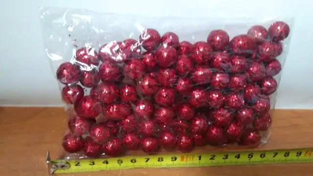 kulki brokat 100szt. BIAŁE/CZERWONE | GMG96307-100