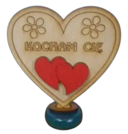 serce stojące eko Kocham Cię   11,5 x 10,5