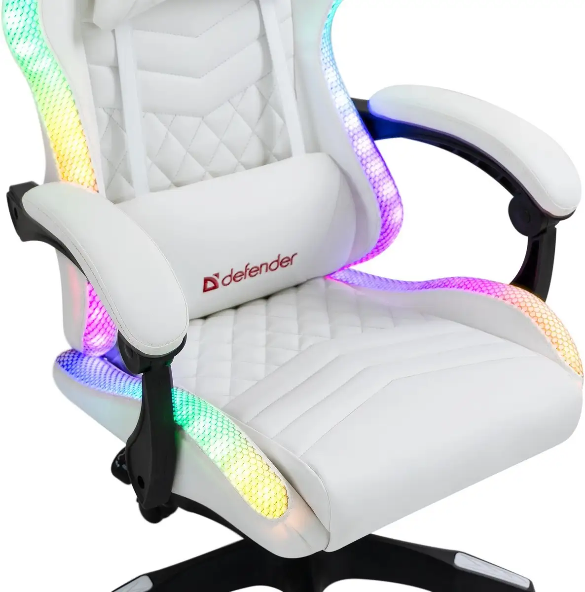 FOTEL DEFENDER CORE BIAŁY RGB GAMING — 22
