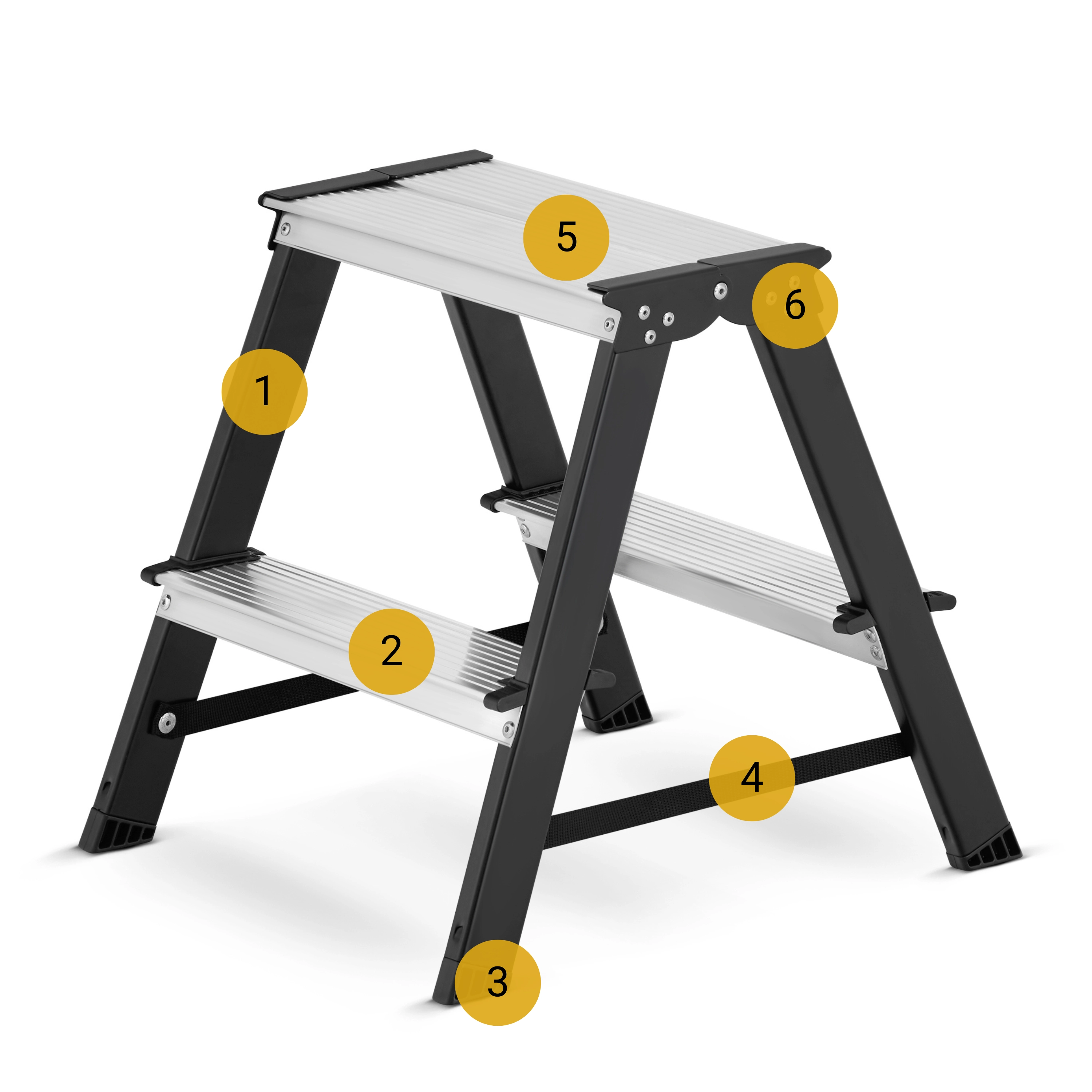 Drabina drabinka domowa 2x2 dwustronna składana MOCNA 150 kg HIGHER schodki — 8