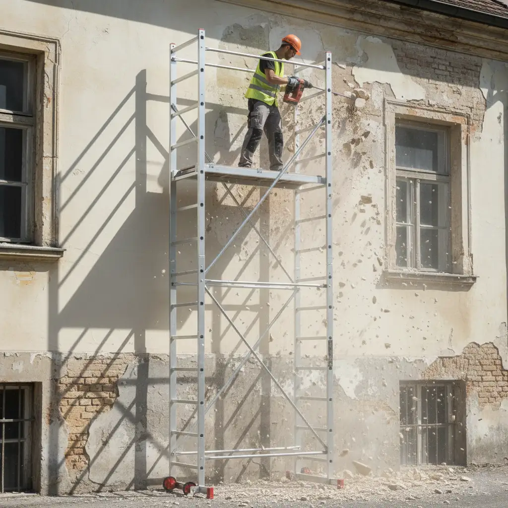 Rusztowanie ALUMINIOWE jezdne przejezdne 5,00m 150kg wieżowe FARAONE AK400 — 7