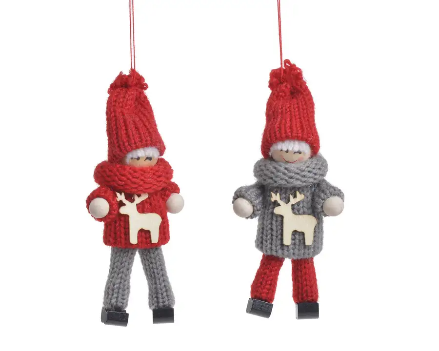 pacynki - świąteczne zawieszki 12cm 2szt. | 104CAN219-027