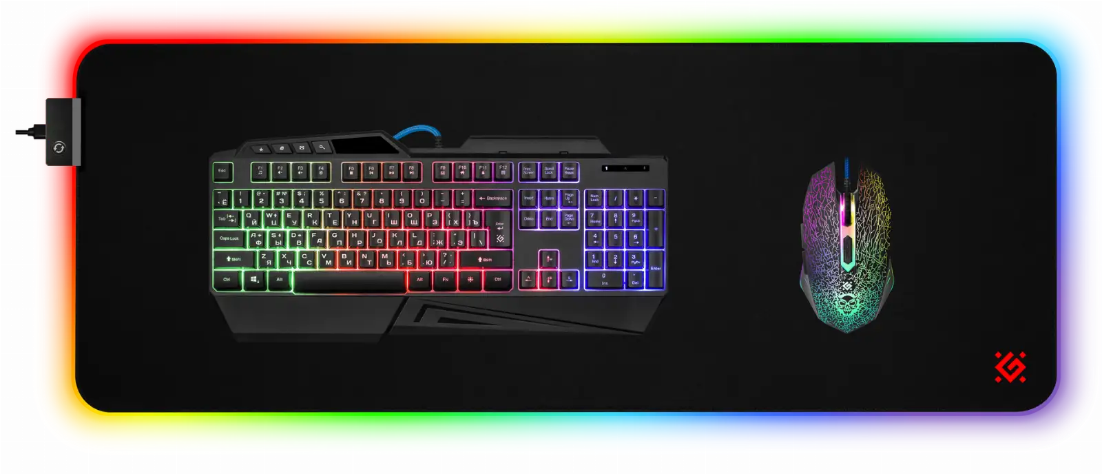 PODKŁADKA DEFENDER GAMING ULTRA LIGHT LED 900x350x4mm — 2