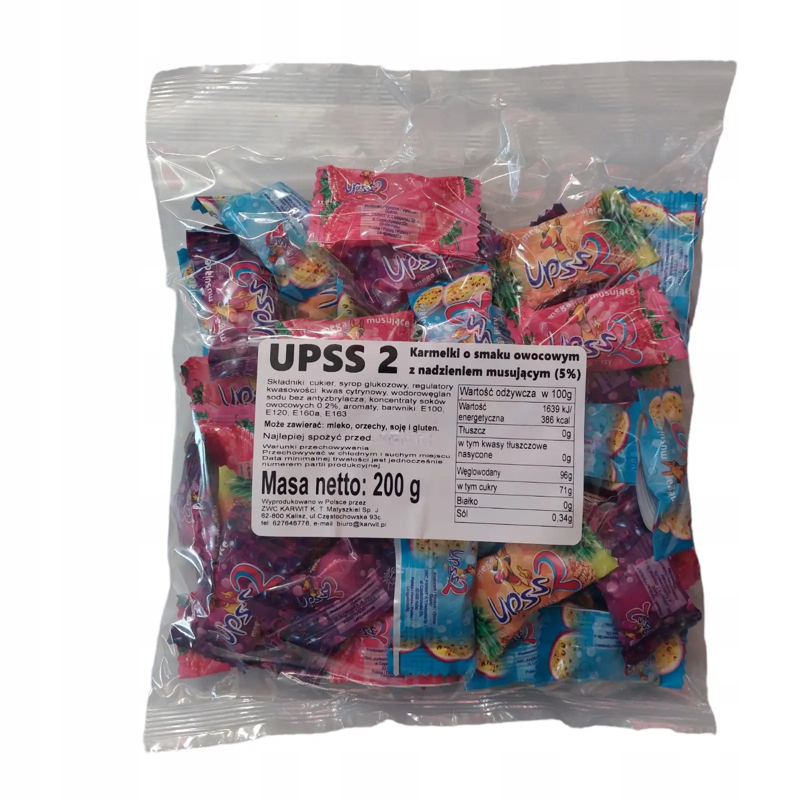 Cukierki UPSS2 200g owocowe