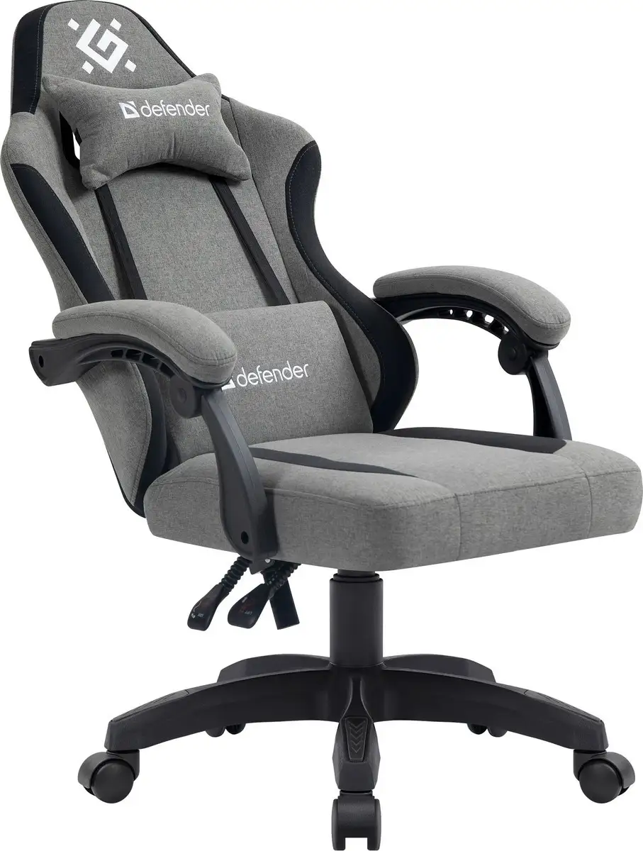 FOTEL DEFENDER LUMEN SZARO-CZARNY GAMING — 3