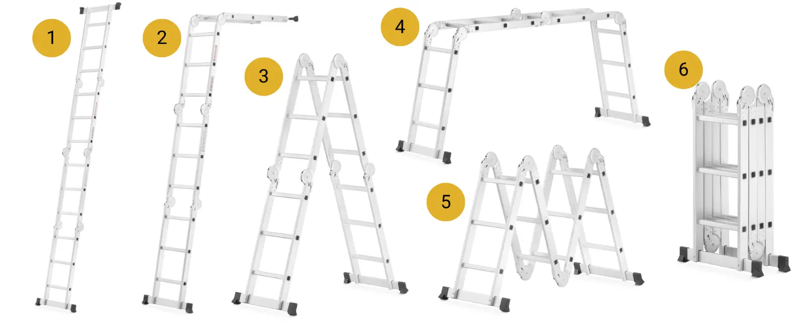Drabina aluminiowa przegubowa składana wielofunkcyjna 4x3 HIGHER mocna — 5