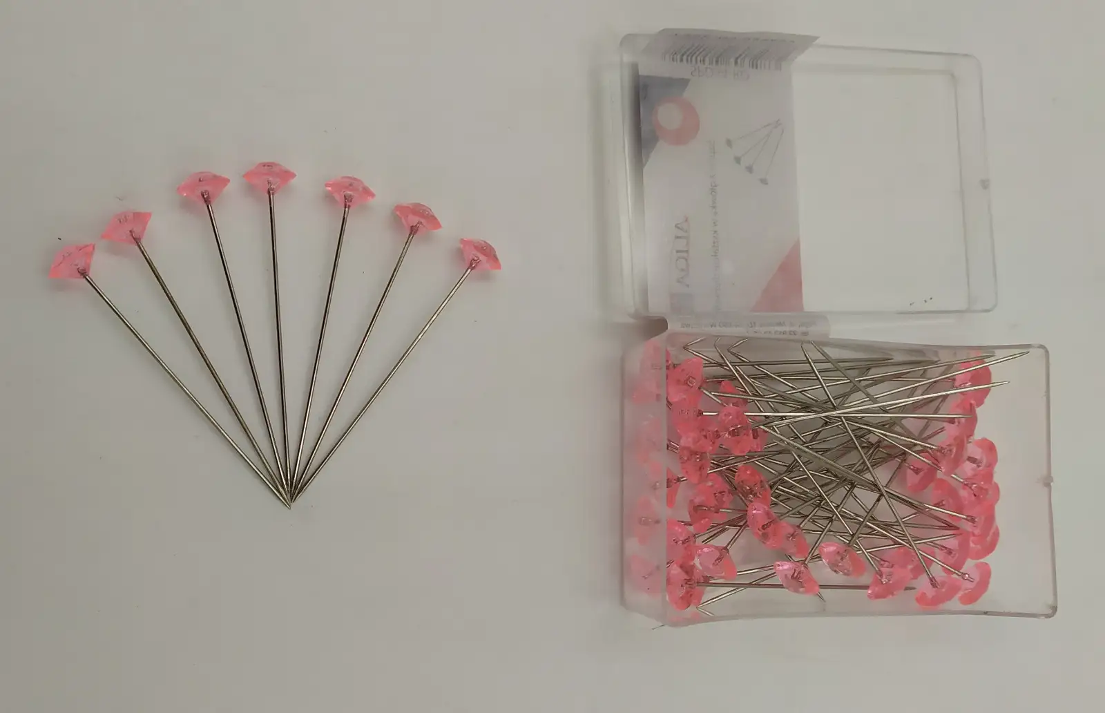 szpilki ozdobne różowe 50szt diament 54mm   SPD54-RO