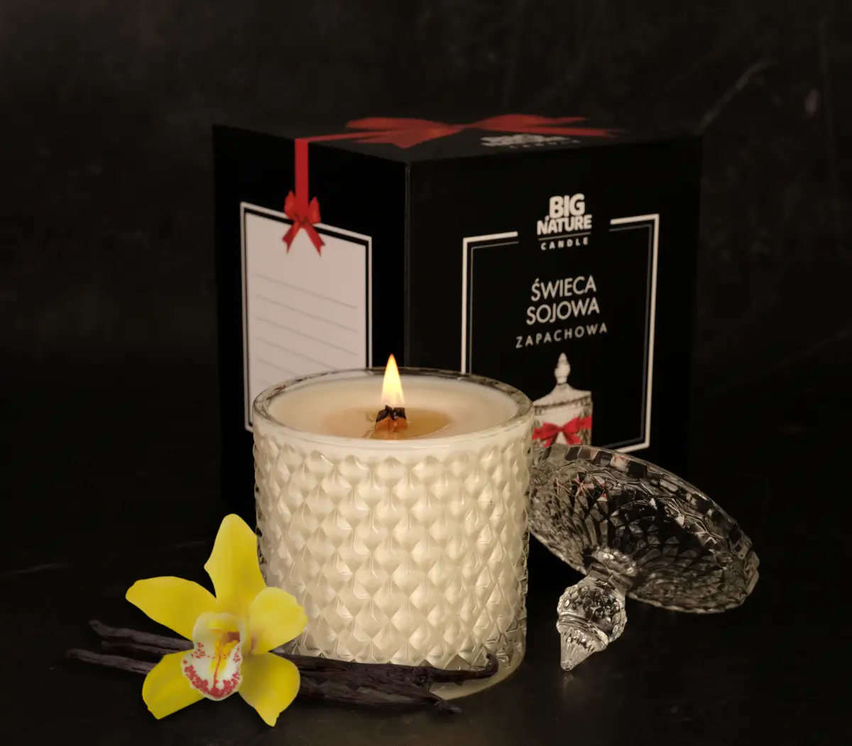 Świeca sojowa o zapachu WANILIA 485g PREZENTOWA - BIG NATURE CANDLE — 2