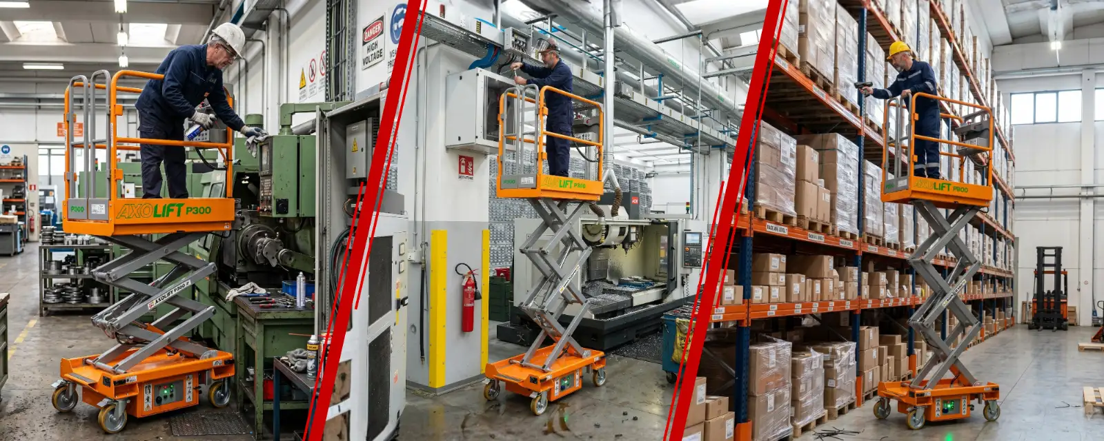 Podnośnik osobowy elektryczny AXOLIFT P300 zwyżka elektryczna podest roboczy ruchomy 4,95 m — 12