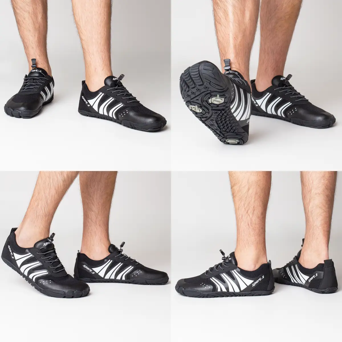 Buty do wody wodoodporne antypoślizgowe lekkie oddychające obuwie sportowe 40 czarne — 5