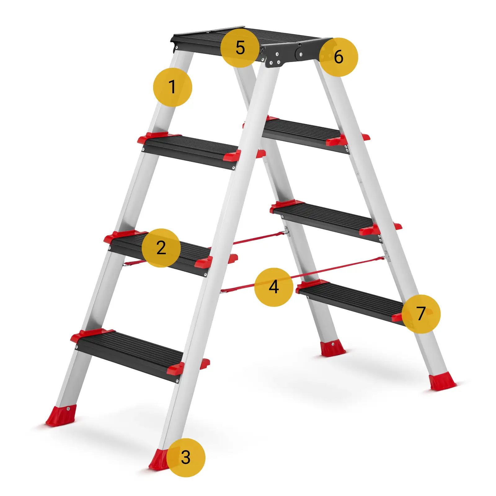 Drabina aluminiowa profesjonalna dwustronna składana HIGHER 2x4 - 3 m — 2