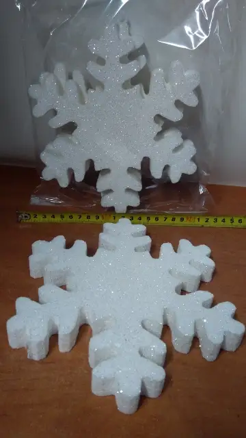 śnieżynka 20cm  brokat 3szt