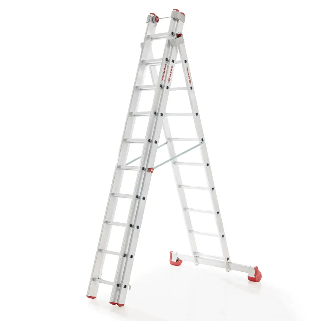 Drabina aluminiowa profesjonalna FARAONE ST350/3N 3x12 z opcją na schody 9 m — 6