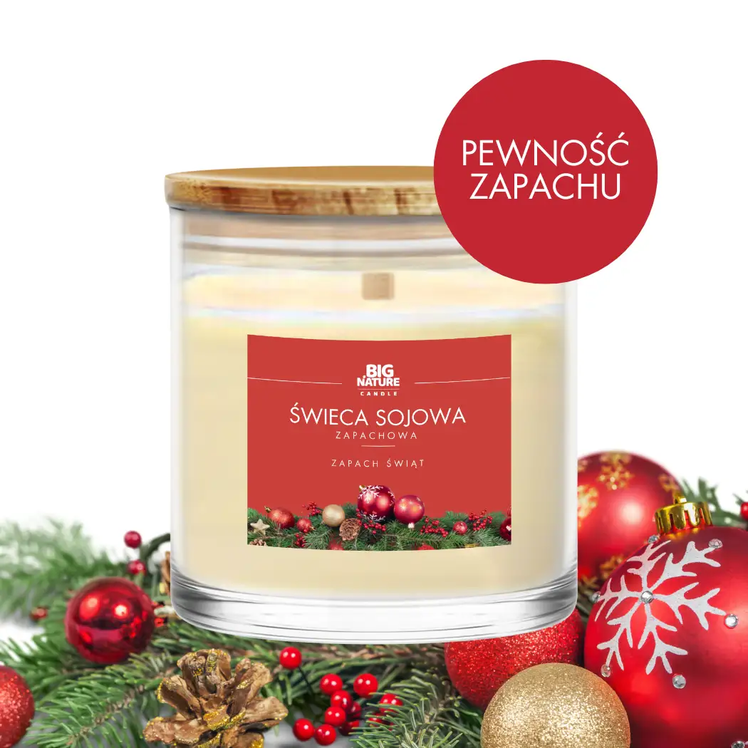 Świeca sojowa ZAPACH ŚWIĄT 215g - BIG NATURE CANDLE