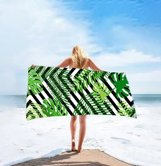 Ręcznik szybkoschnący z mikrofibry 130x80cm Liście — 6