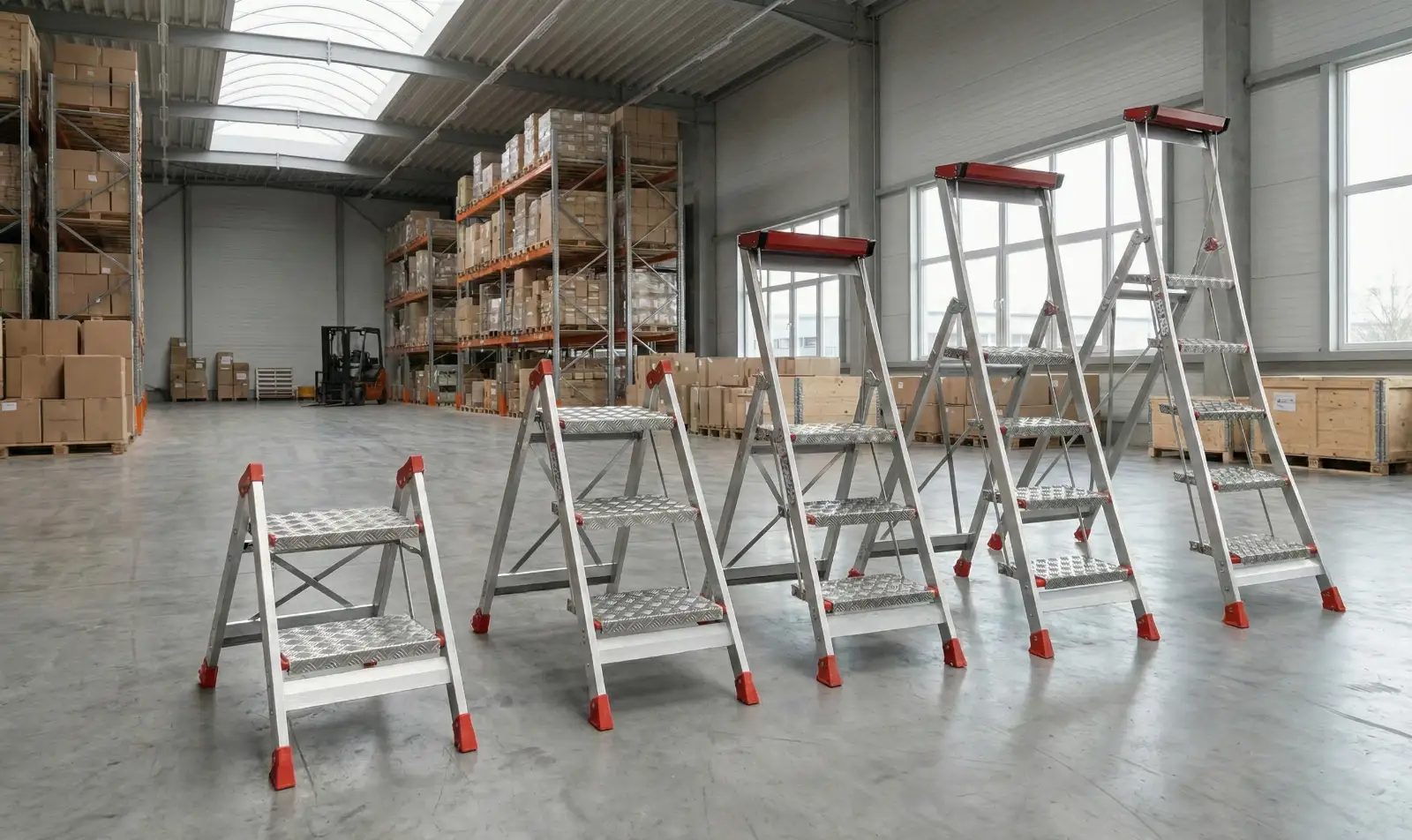 Drabina aluminiowa schody schodki magazynowe składane FARAONE SGP3 - 2,75 m — 12
