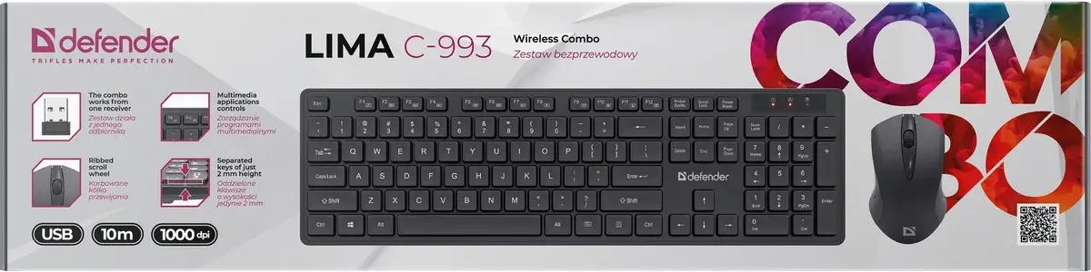 KLAWIATURA DEFENDER LIMA C-993 RF (klawiatura+mysz) — 4