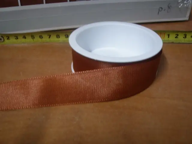 wstążka   4m x 2,5cm brązowa — 2