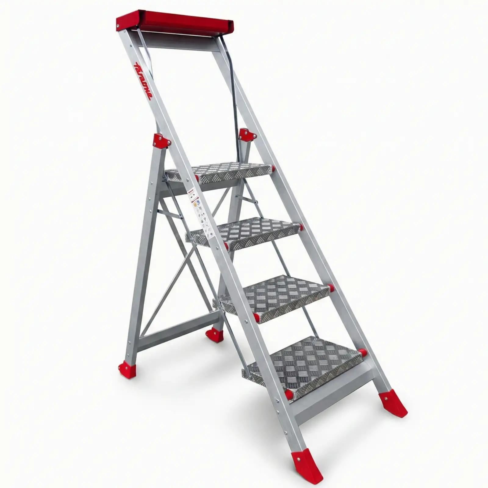 Drabina aluminiowa schody schodki magazynowe składane FARAONE SGP04.P.17 - 2,98 m