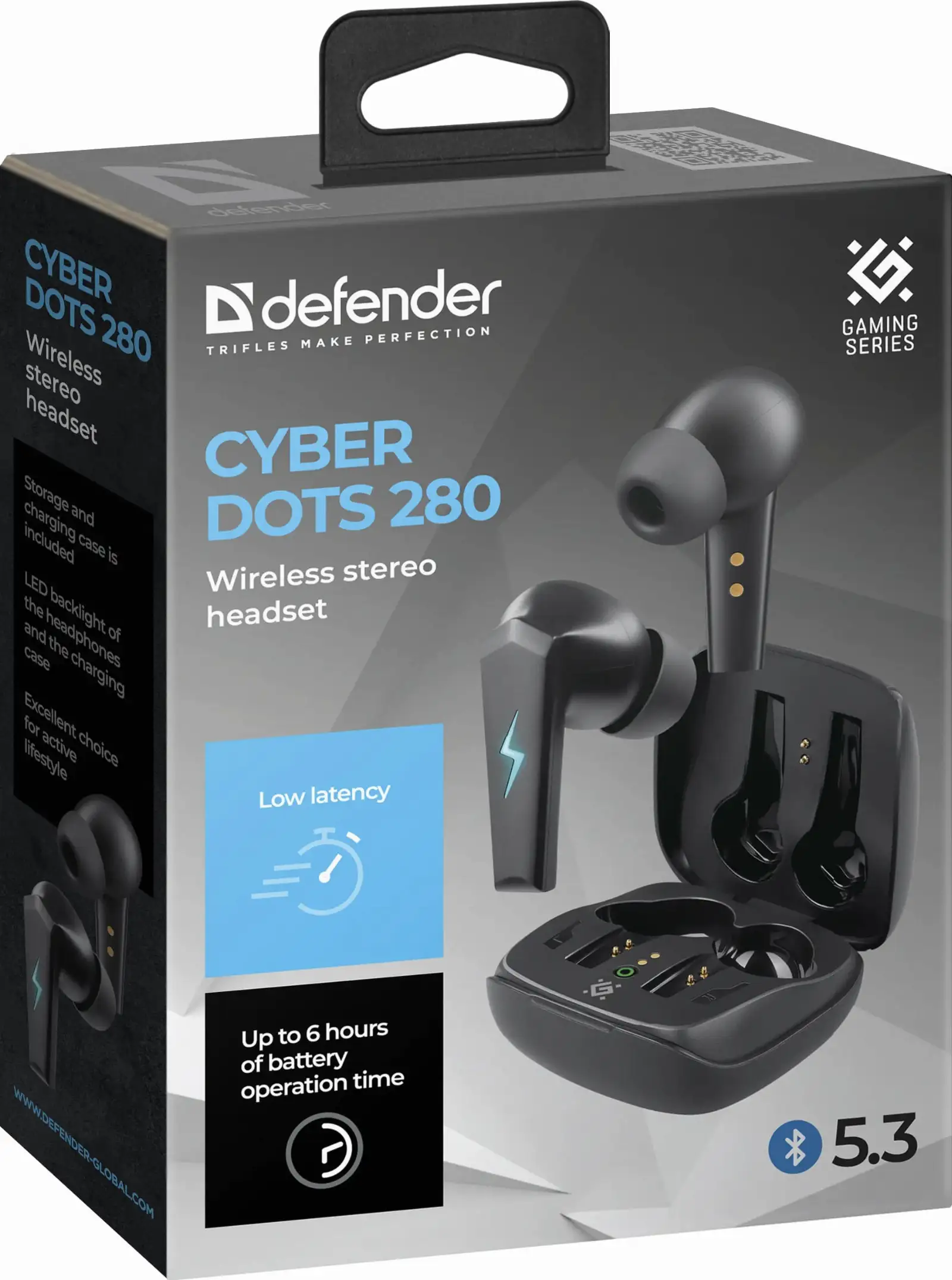 SŁUCHAWKI DEFENDER BLUETOOTH CYBERDOTS 280 GAMING CZARNE — 8
