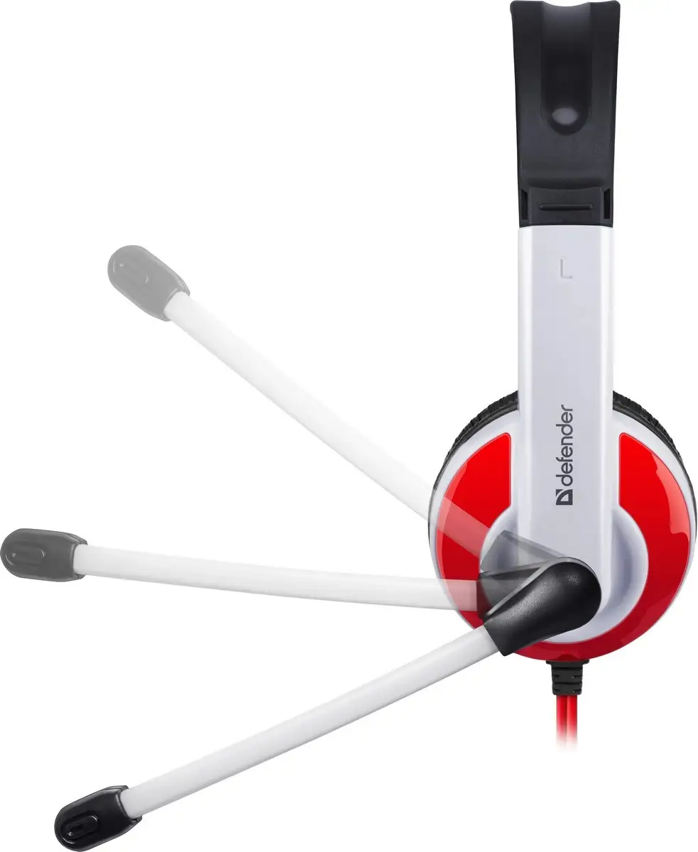 SŁUCHAWKI DEFENDER Z MIKR WARHEAD G-120 BIAŁO-CZERWONE + GRA!!! — 4