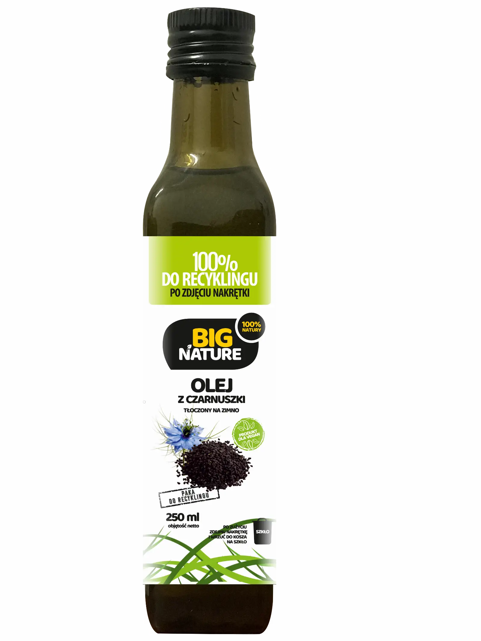 Olej z czarnuszki tłoczony na zimno 250ml - BIG NATURE