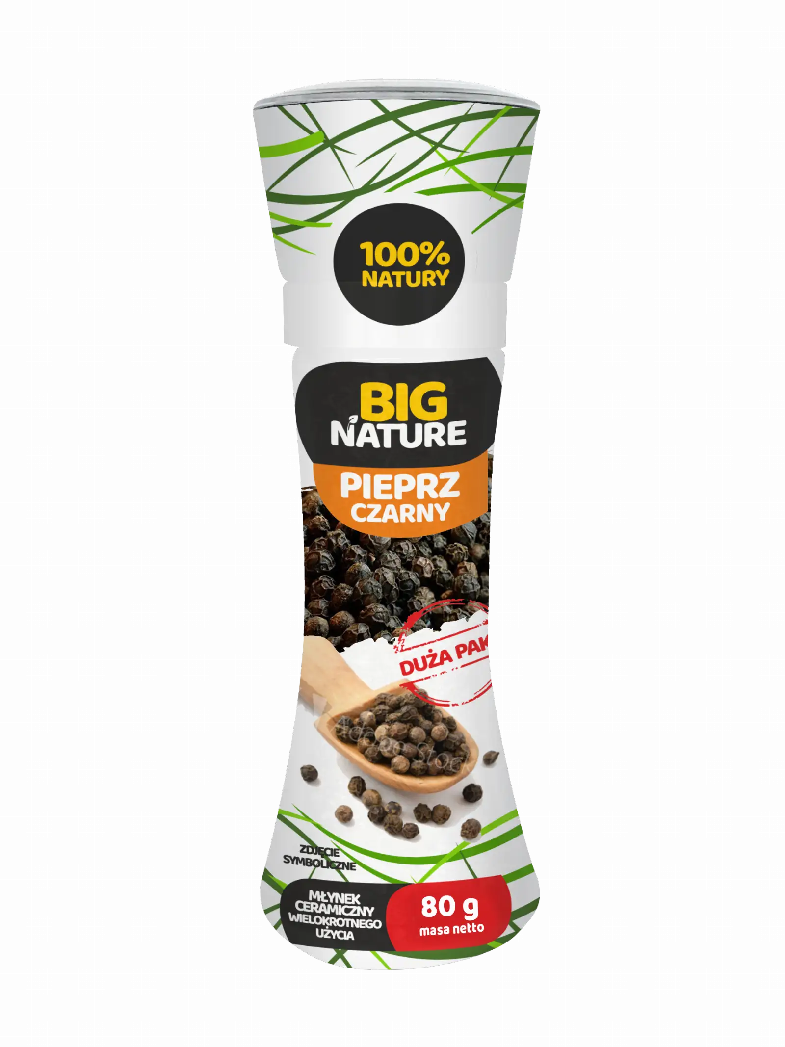 Przyprawa Pieprz czarny Młynek 80g Duża Paka - BIG NATURE — 2
