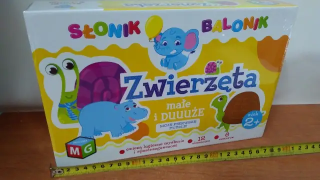 gra ZWIERZĘTA DUŻE I MAŁE  SŁONIK BALONIK