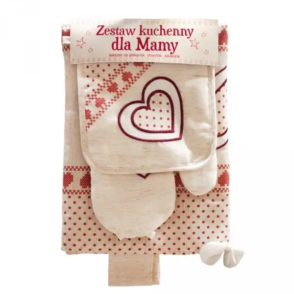 zestaw kuchenny dla mamy Sorrento / kieszeń na piekarnik, chwytak, rękawica/