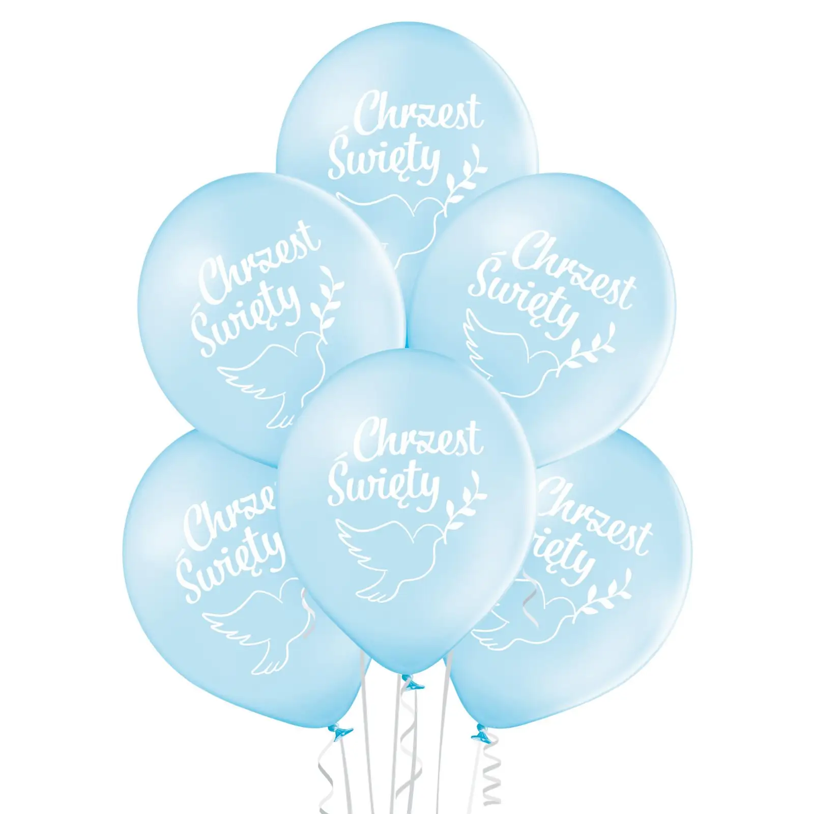 balony 30 cm Chrzest Św. niebieskie 6szt.