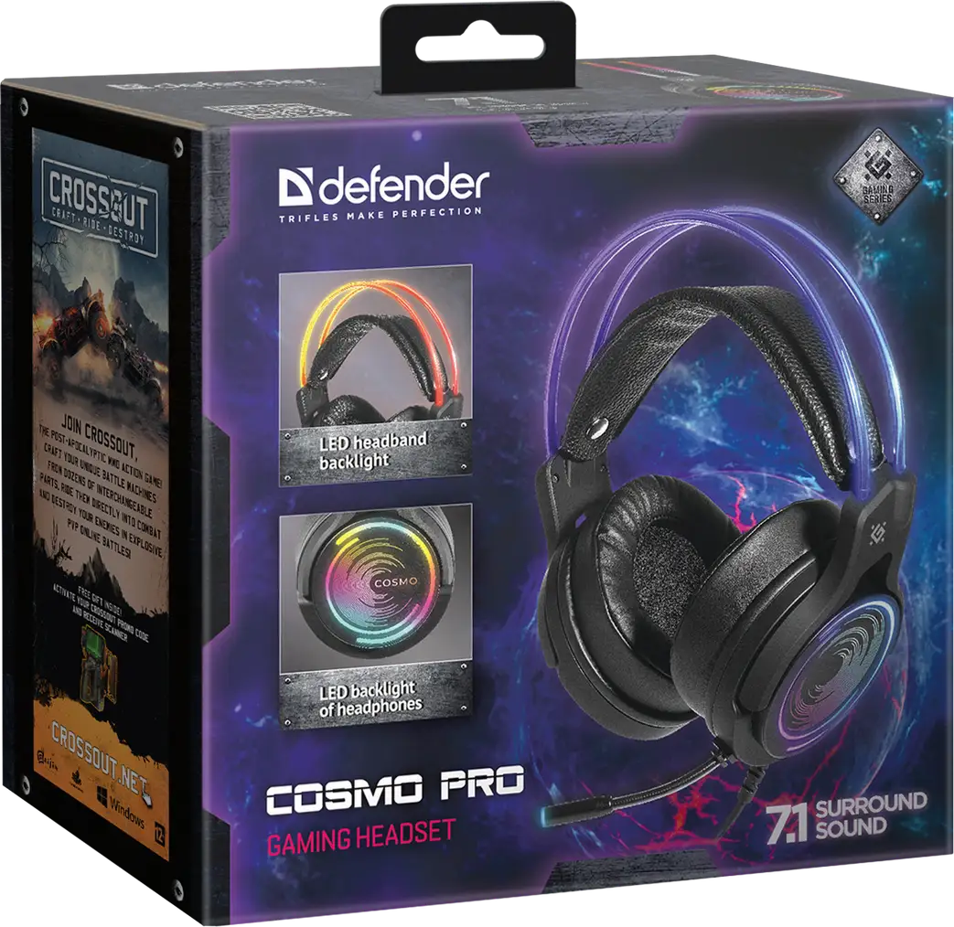 SŁUCHAWKI DEFENDER Z MIKROFONEM COSMO PRO 7.1 RGB — 11