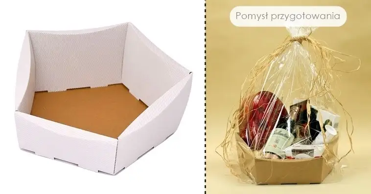 kosz 10szt.  prezentowy ECO biały 23x23 cm