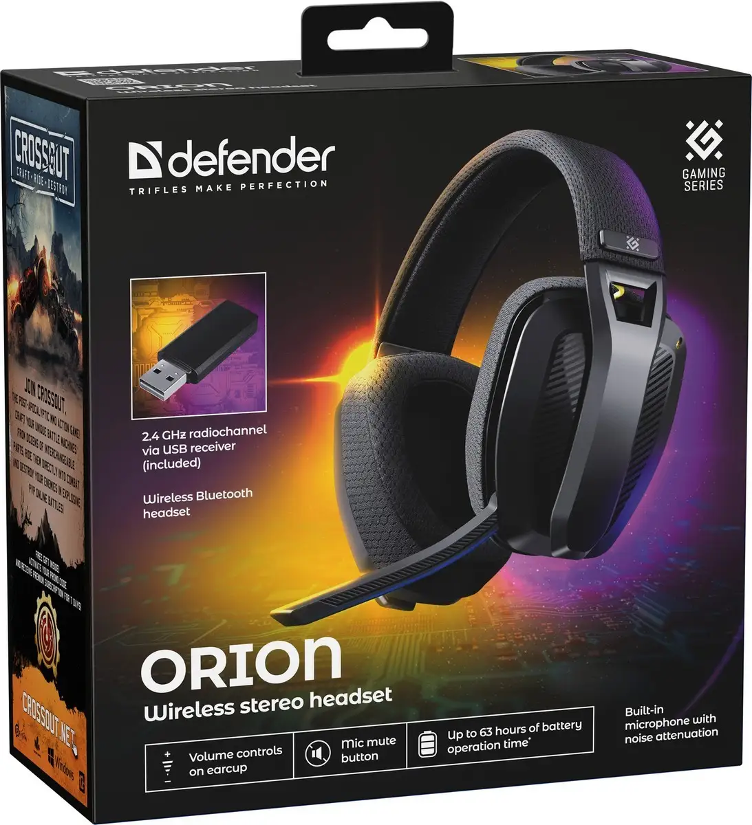 SŁUCHAWKI DEFENDER BLUETOOTH + RF ORION CZARNE - redukcja szumów — 12