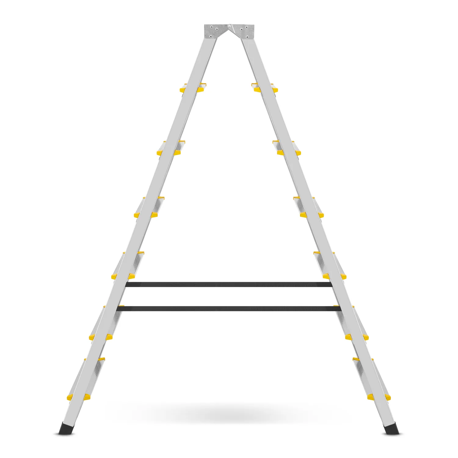 Drabina aluminiowa domowa dwustronna składana HIGHER 2x7 stopni taboret podnóżek schodek — 4