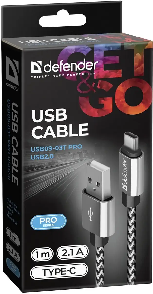 KABEL DEFENDER USB AM-TYPE C 1,0m 2.1A BIAŁY — 4