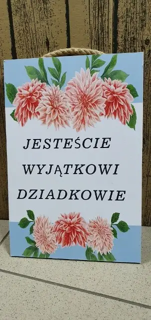 tabliczka/obraz do zawieszenia 20x30 JESTEŚCIE WYJĄTKOWI DZIADKOWIE