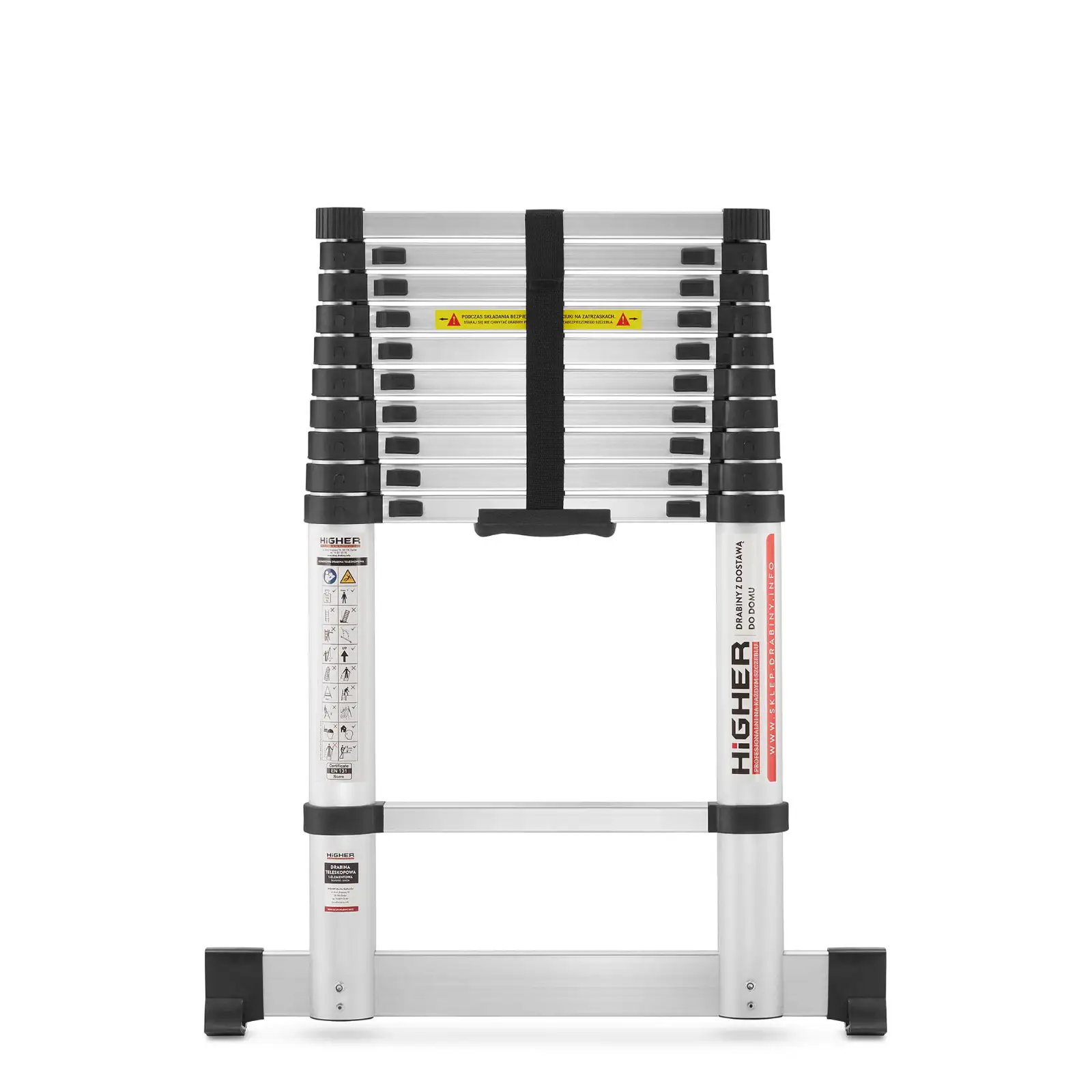Drabina aluminiowa teleskopowa składana przystawna rozsuwana HIGHER 3,2m — 6