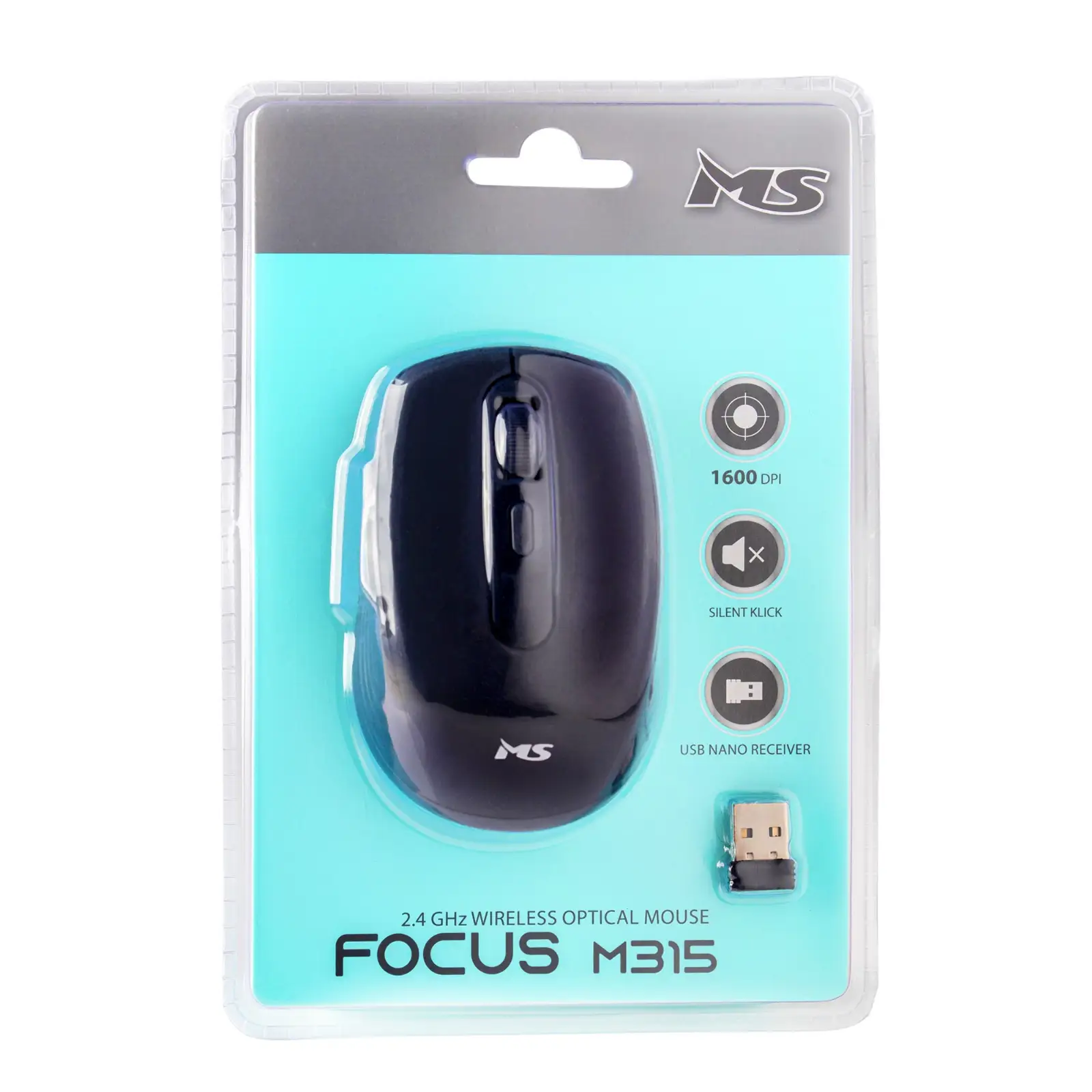 MYSZ BEZPRZEWODOWA MS FOCUS M315 SILENT CZARNA — 5