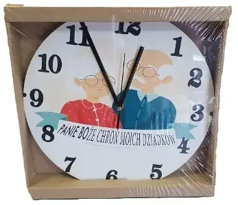 zegar ścienny  30cm  Panie Boże chroń moich Dziadków