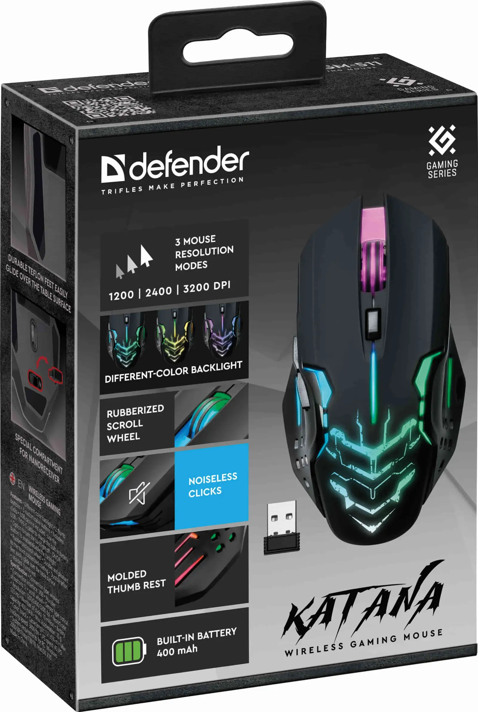 MYSZ DEFENDER GM-511 KATANA RF 3200dpi 7P CZARNA — 10
