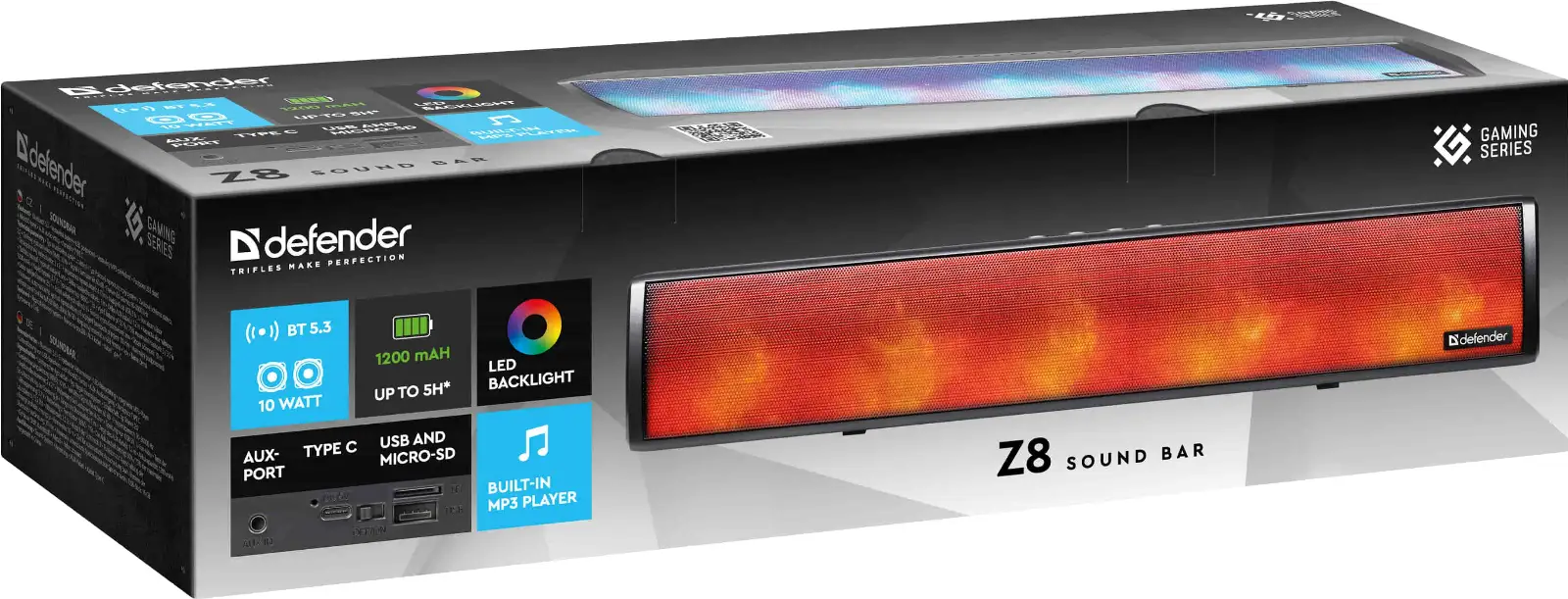 GŁOŚNIK DEFENDER SOUNDBAR Z8 10W LED BLUETOOTH — 12