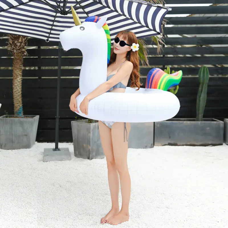 Koło materac do pływania plażowy duży jednorożec 90cm — 10