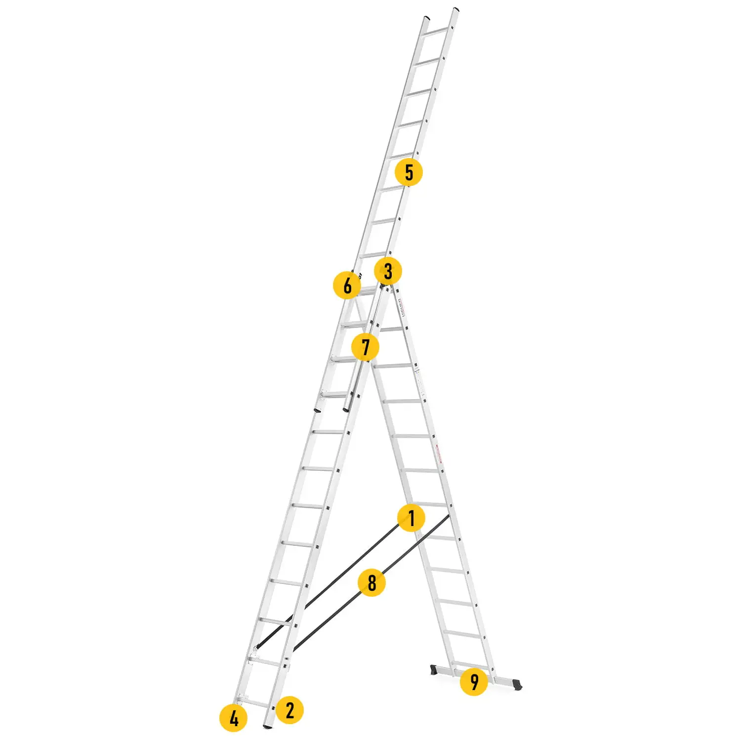 Drabina aluminiowa wielofunkcyjna uniwersalna 3x10 HIGHER z opcją na schody — 24
