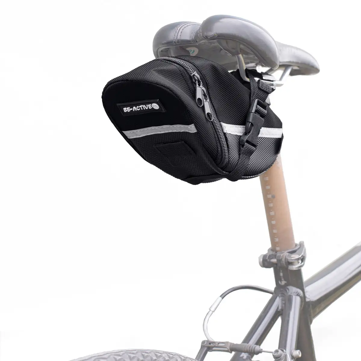 Sakwa rowerowa podsiodłowa torba pod siodełko wodoodporna czarna — 2