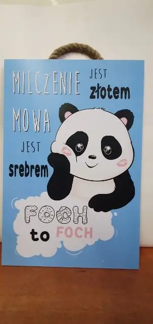 tabliczka/obraz do zawieszenia 20x30  MILCZENIE JEST ZŁOTEM,MOWA JEST SREBREM....