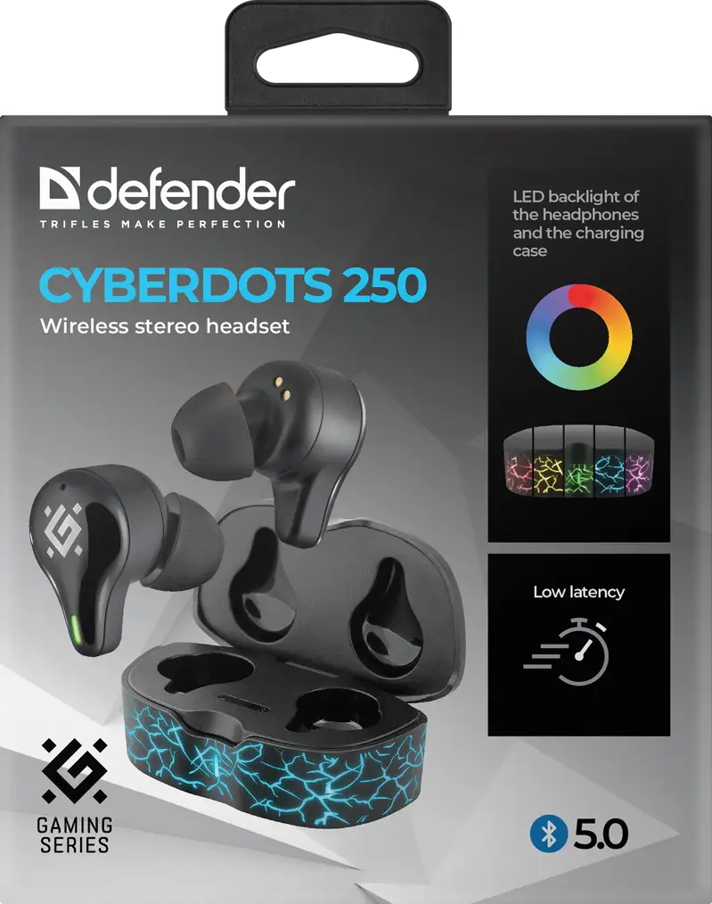 SŁUCHAWKI DEFENDER BLUETOOTH CYBERDOTS 250 GAMING CZARNE — 8